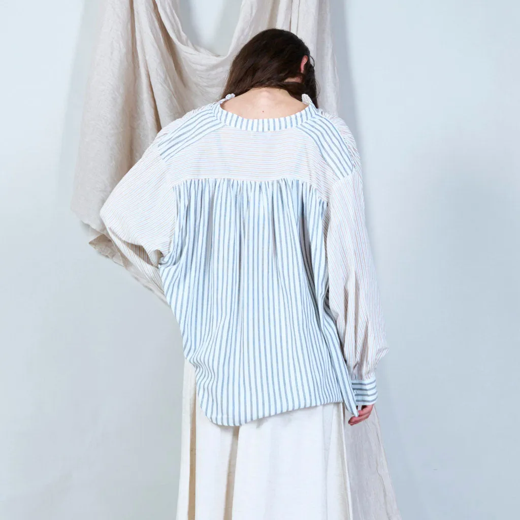 100% Cotton blouse with thin stripes wholesale