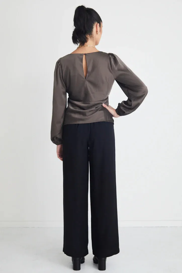 Among the Brave Best Life Wide Leg Satin Pants