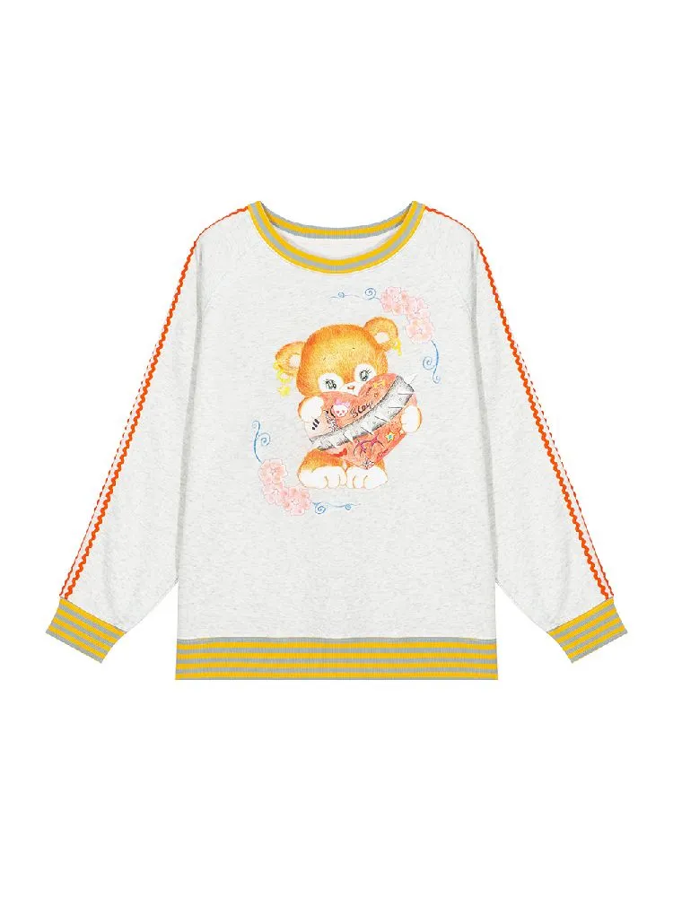 Bear Illustration Sports Sweatshirt【s0000010518】