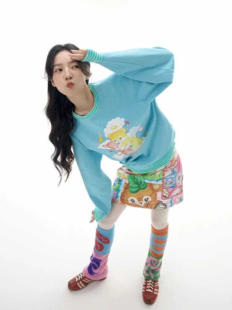Bear Illustration Sports Sweatshirt【s0000010518】