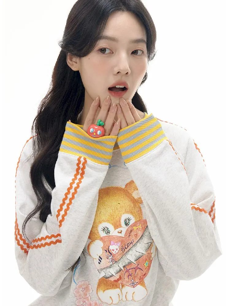 Bear Illustration Sports Sweatshirt【s0000010518】