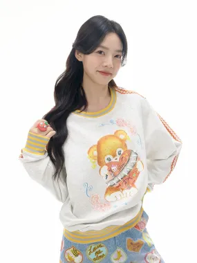Bear Illustration Sports Sweatshirt【s0000010518】