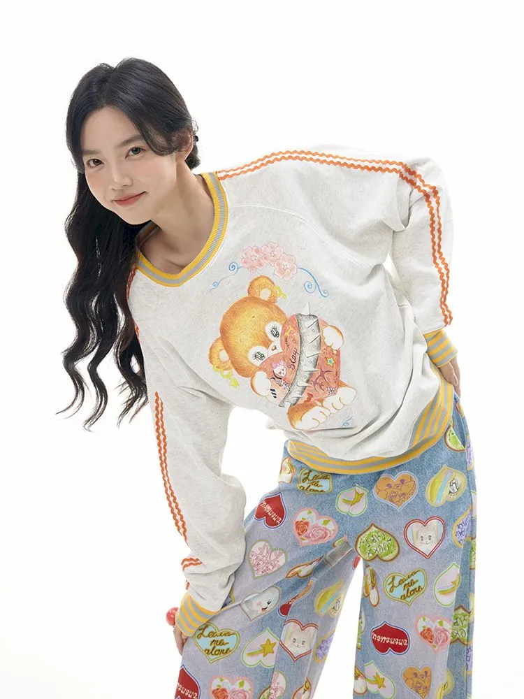 Bear Illustration Sports Sweatshirt【s0000010518】