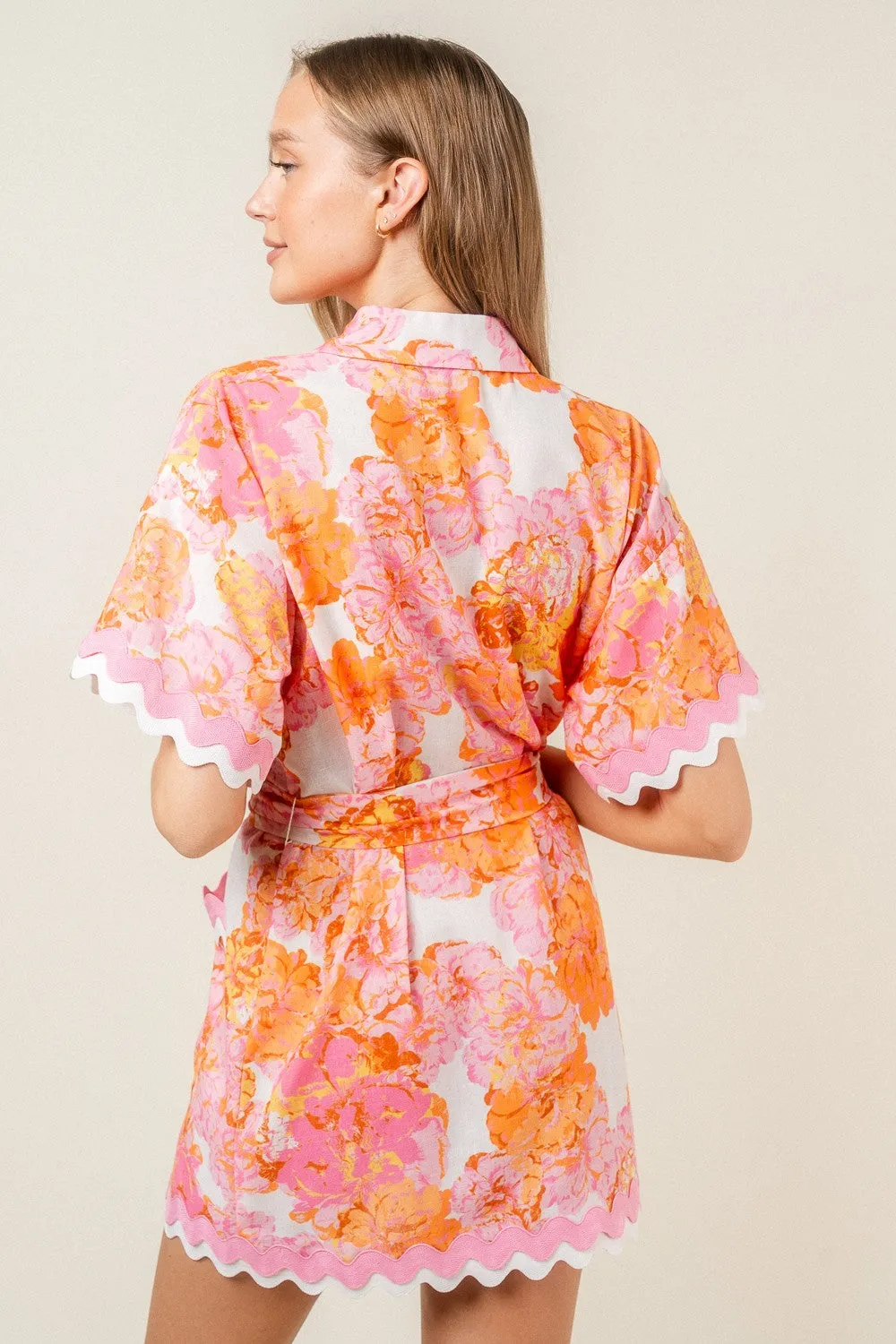 Belted In Waves Mini Dress