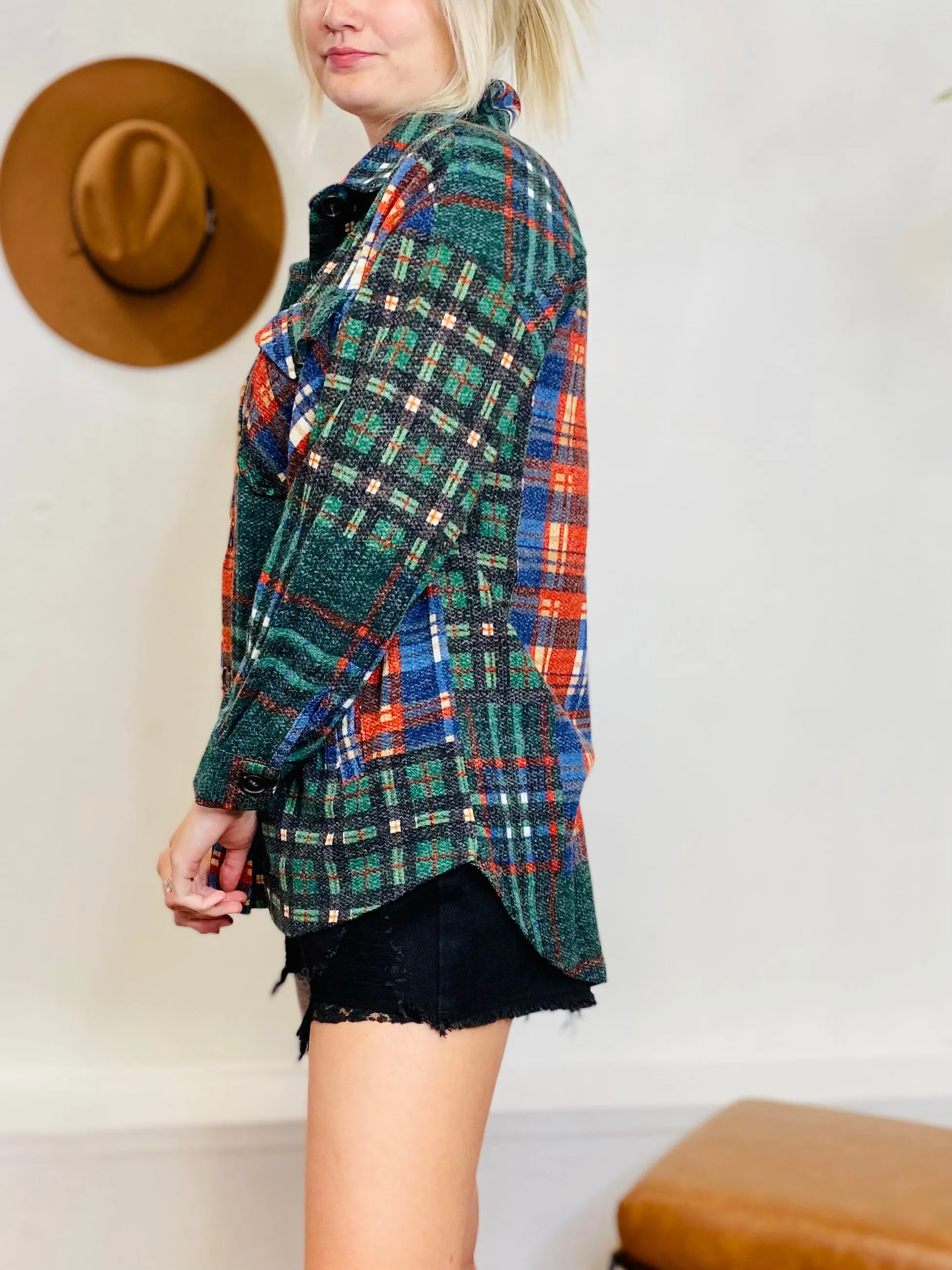 Bonfire Button Up Flannel - Green