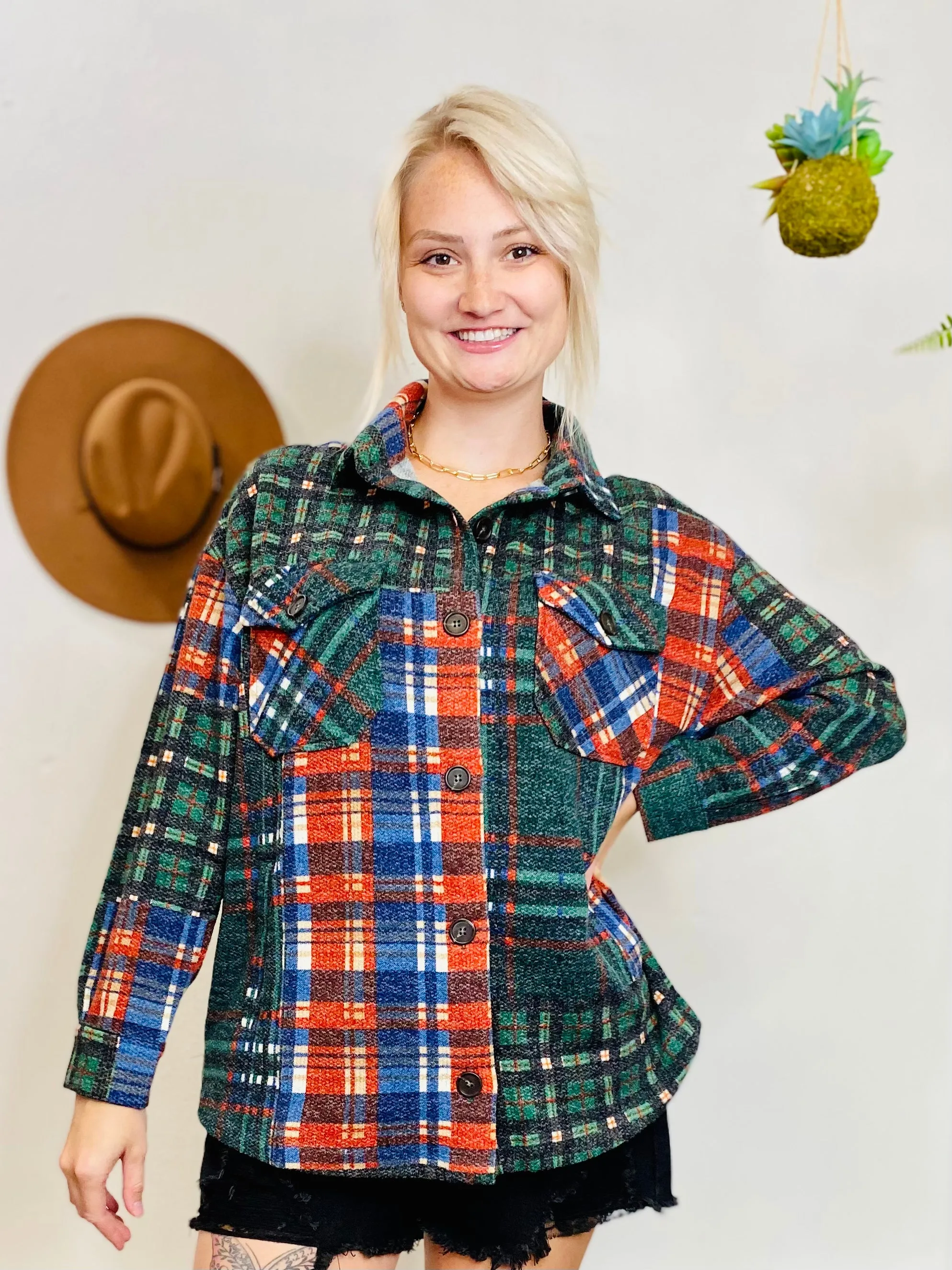 Bonfire Button Up Flannel - Green