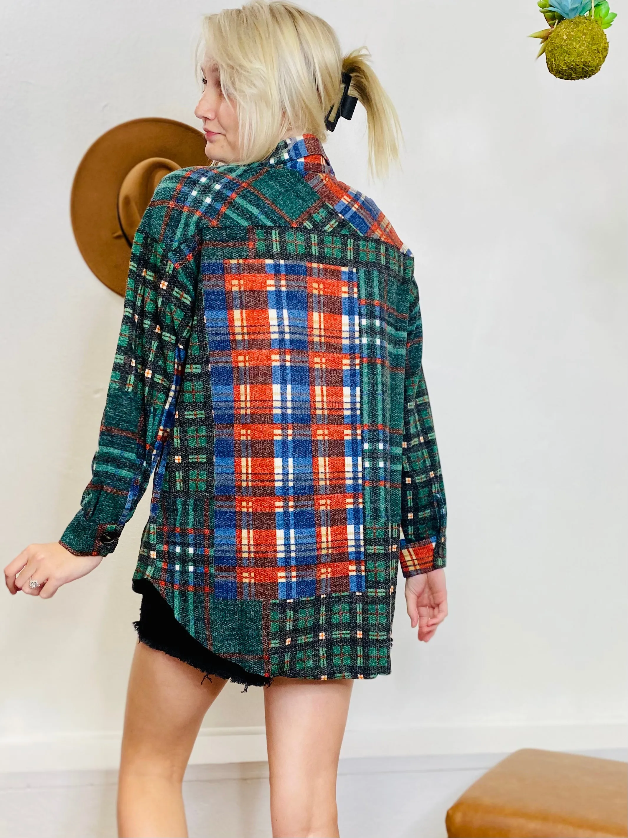 Bonfire Button Up Flannel - Green
