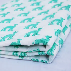 Camel Hand Block Print Indian Natural Cotton Fabric