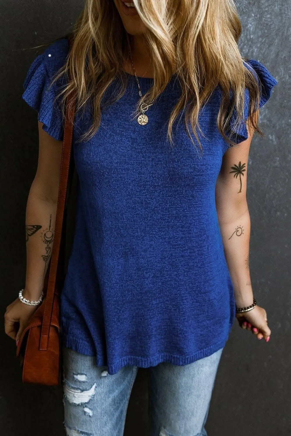 Chic frilled high neck blouse