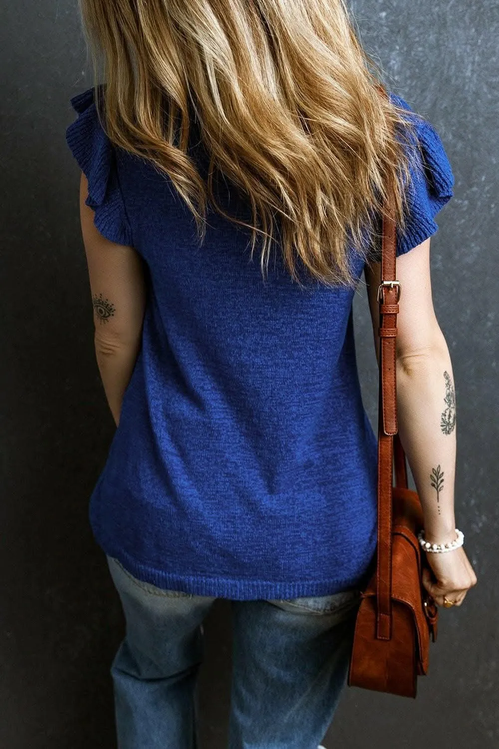 Chic frilled high neck blouse