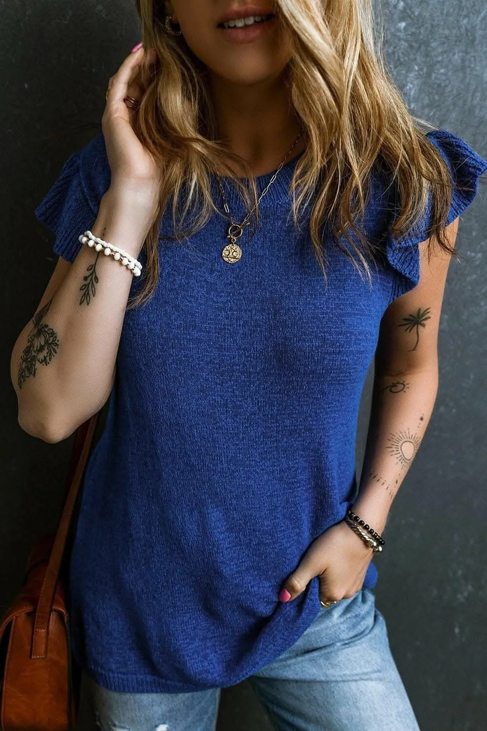 Chic frilled high neck blouse