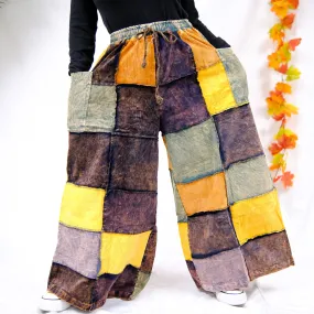Corduroy Patchwork Palazzo Pants