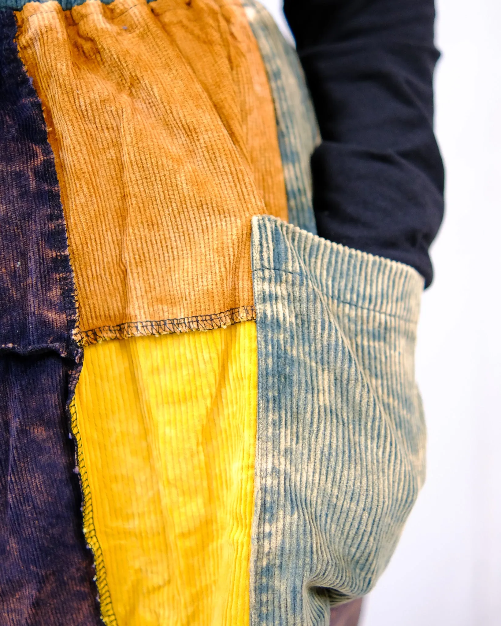 Corduroy Patchwork Palazzo Pants