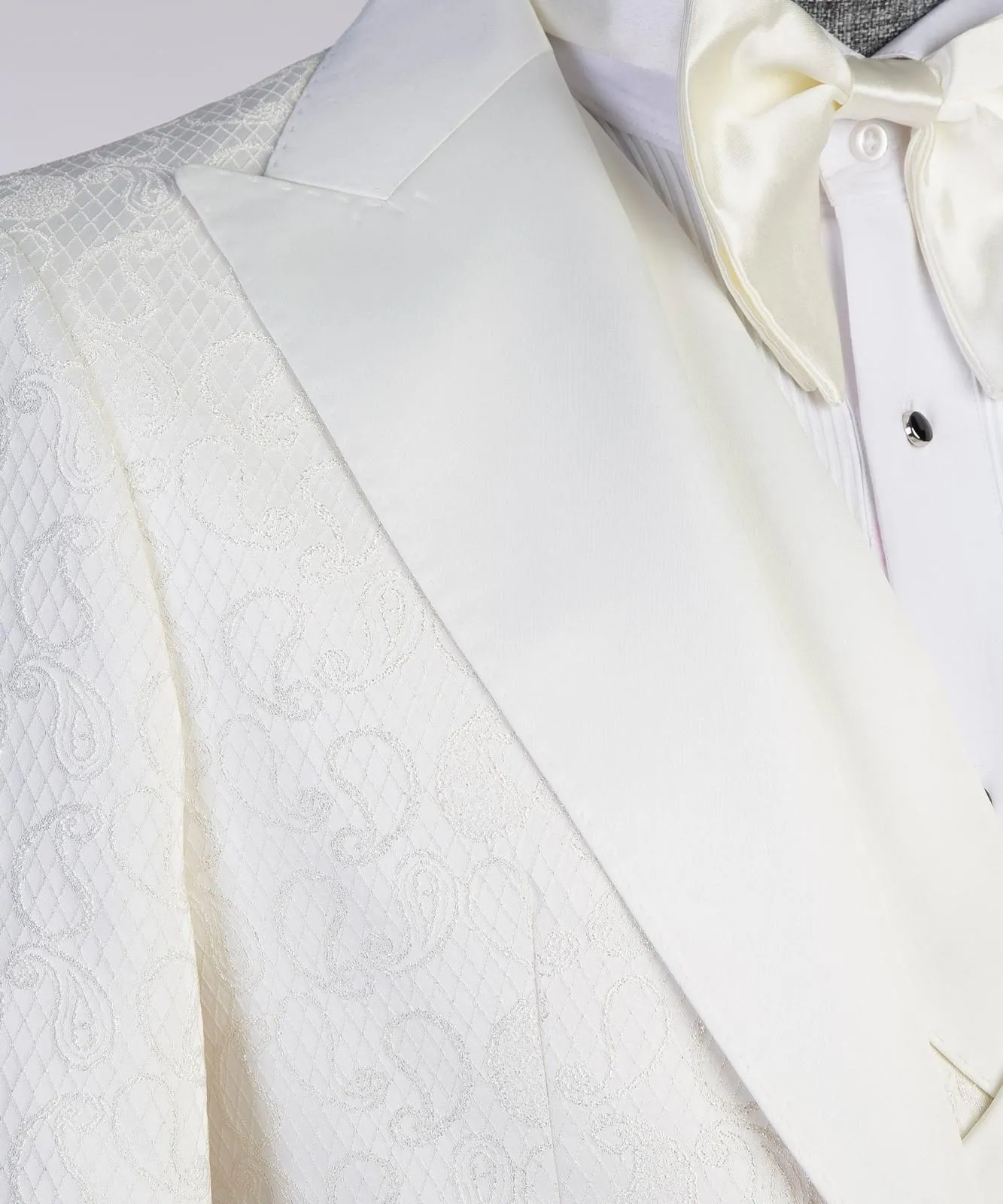 Cream cambridge tuxedo suit
