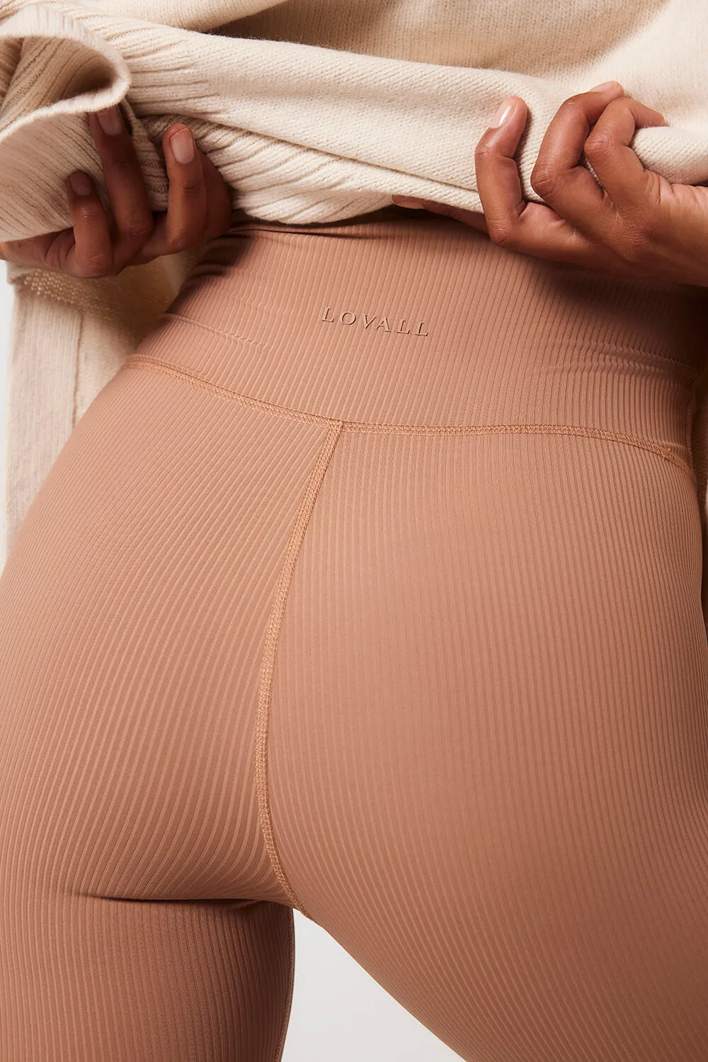 Curve Ribbed Leggings - Cappuccino
