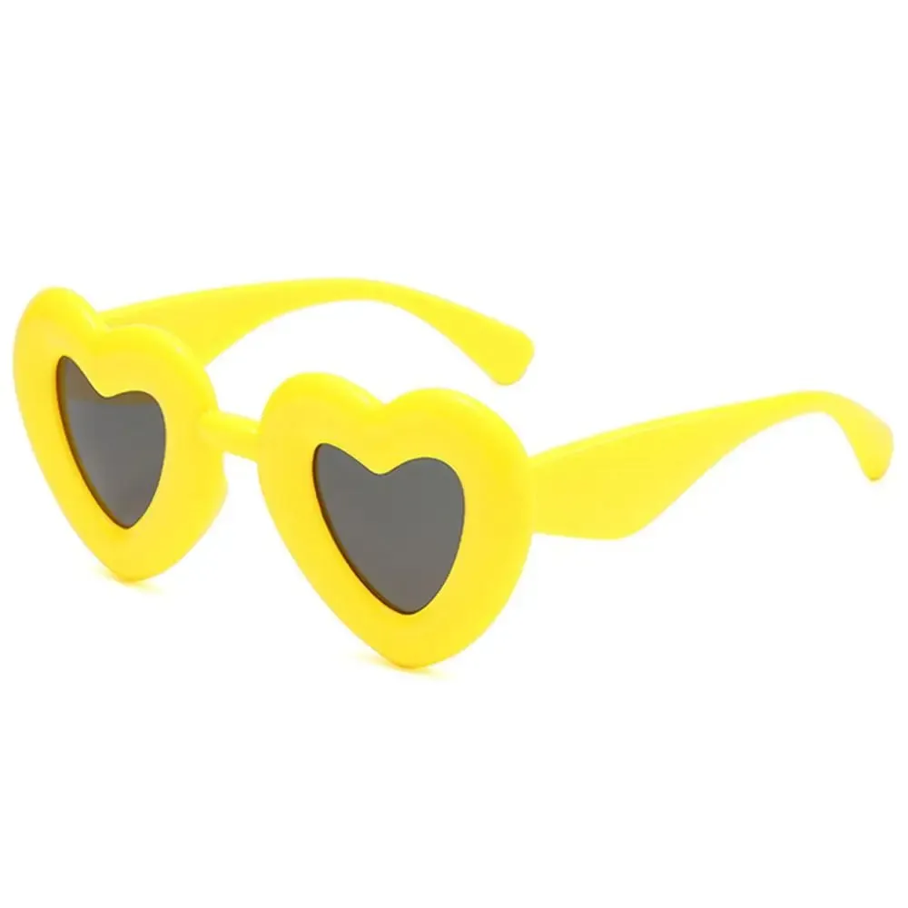 Cute Heart-Shaped Inflated Sunglasses for Women, Trendy Chunky Sun Glasses Retro Thick Frame Funny Shades