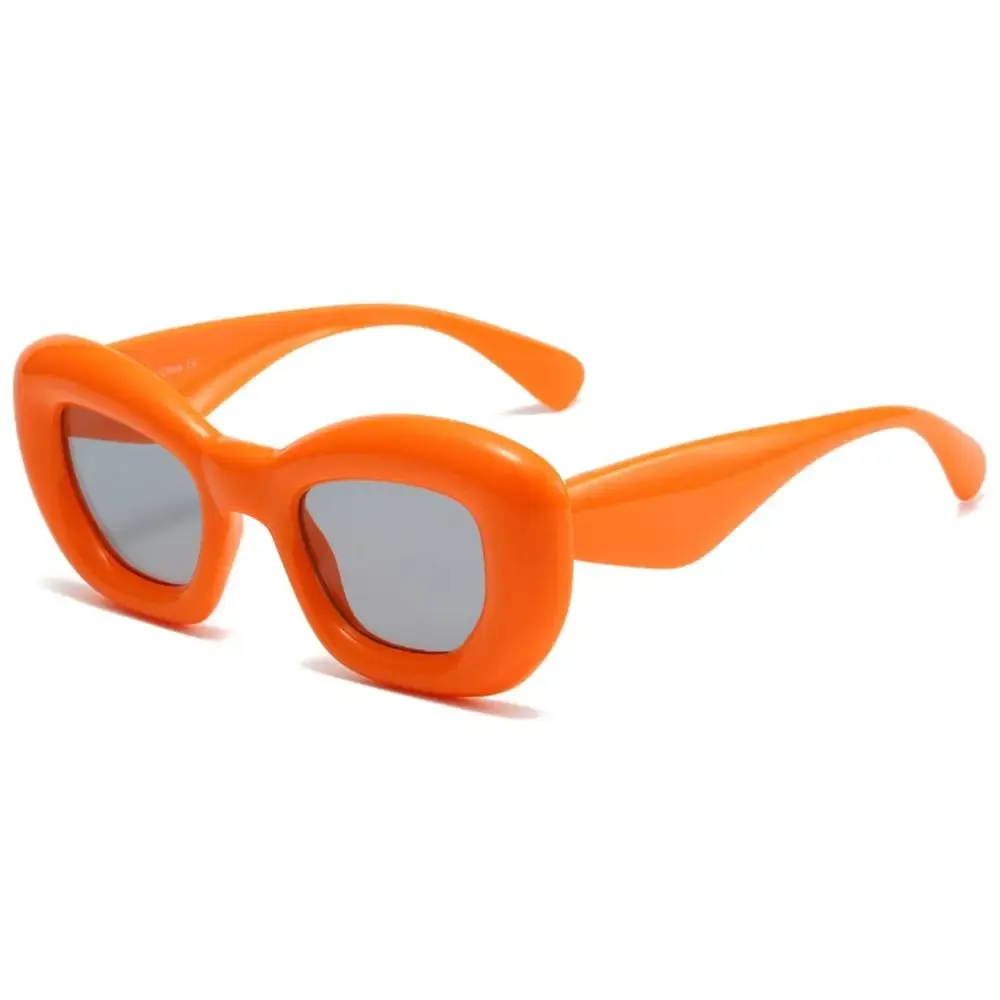 Cute Heart-Shaped Inflated Sunglasses for Women, Trendy Chunky Sun Glasses Retro Thick Frame Funny Shades