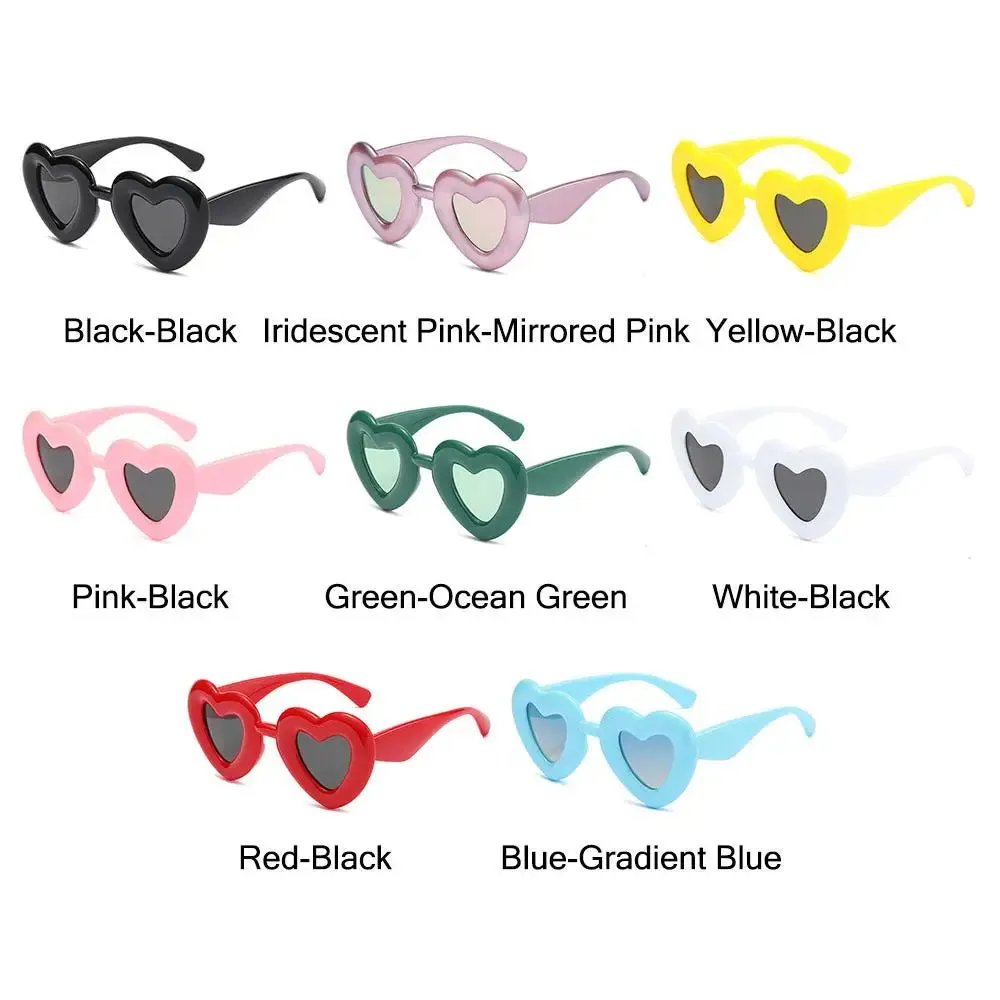 Cute Heart-Shaped Inflated Sunglasses for Women, Trendy Chunky Sun Glasses Retro Thick Frame Funny Shades