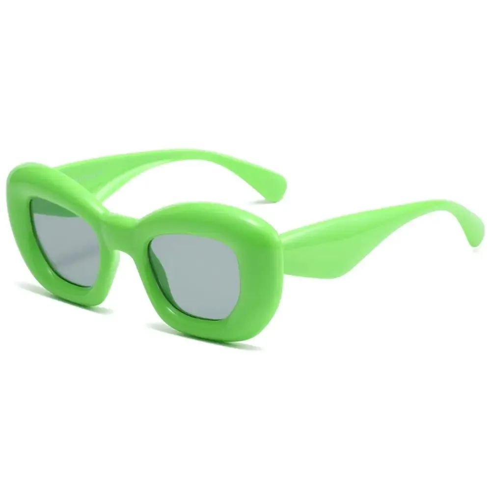 Cute Heart-Shaped Inflated Sunglasses for Women, Trendy Chunky Sun Glasses Retro Thick Frame Funny Shades
