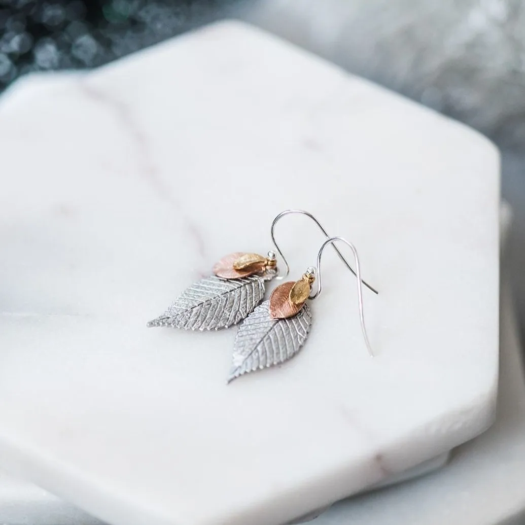 Dainty Mixed Leaves Earrings