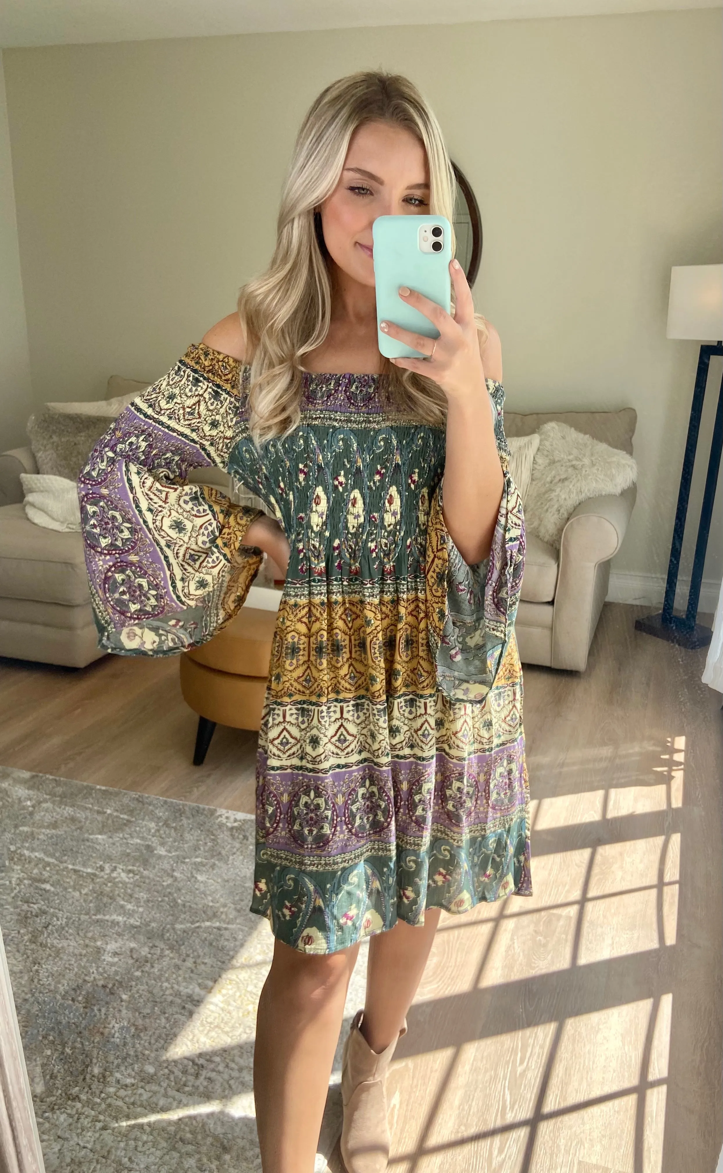 Darlene Smocked Mini Dress