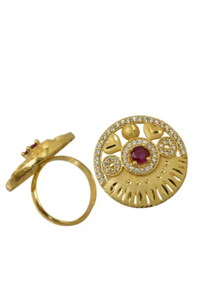 Elegant Gold-Plated Adjustable Ring – A Classic Designer Masterpiece
