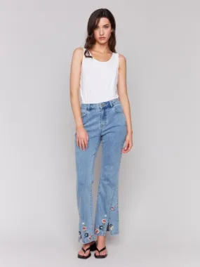 Floral Embroidered Bootcut Jean