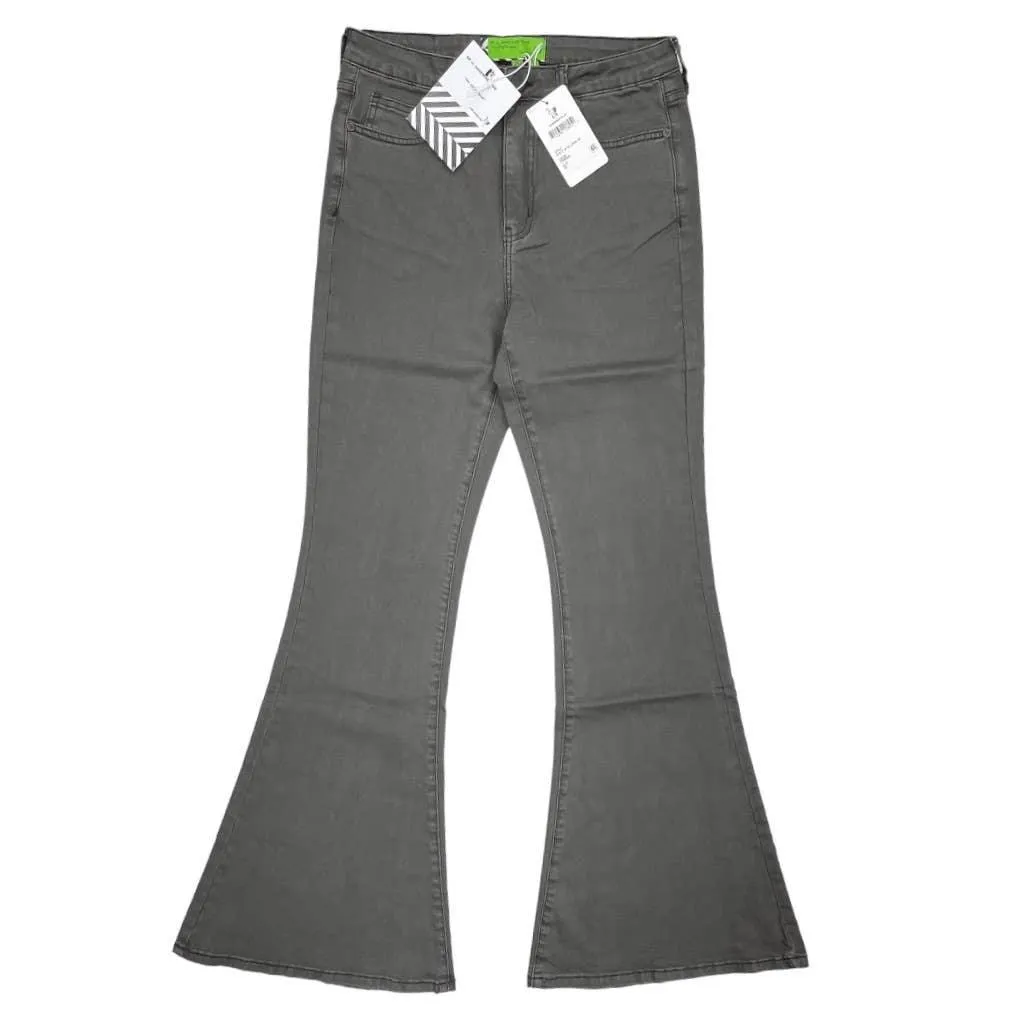Free People x Sandrine Rose Super Flare Jeans Denim Pants Size 25 Charbon New