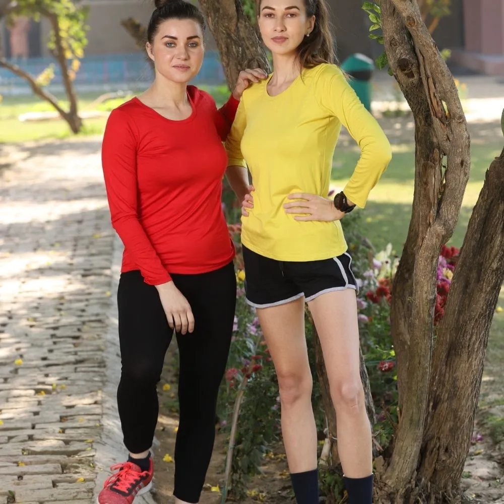 Full Sleeve T-Shirt | Bamboo Fabric | Comfortable | Women Active Wear | Red