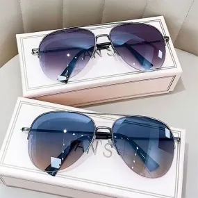 Gradient Sunglasses Trendy Big Frame Pilot Sun Glasses Cycling Driving Shades UV400 Protection Eyewear