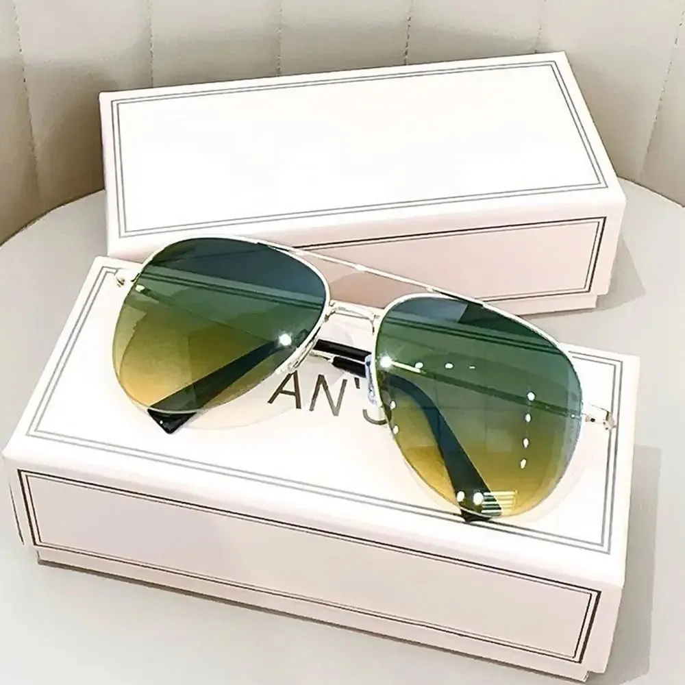 Gradient Sunglasses Trendy Big Frame Pilot Sun Glasses Cycling Driving Shades UV400 Protection Eyewear