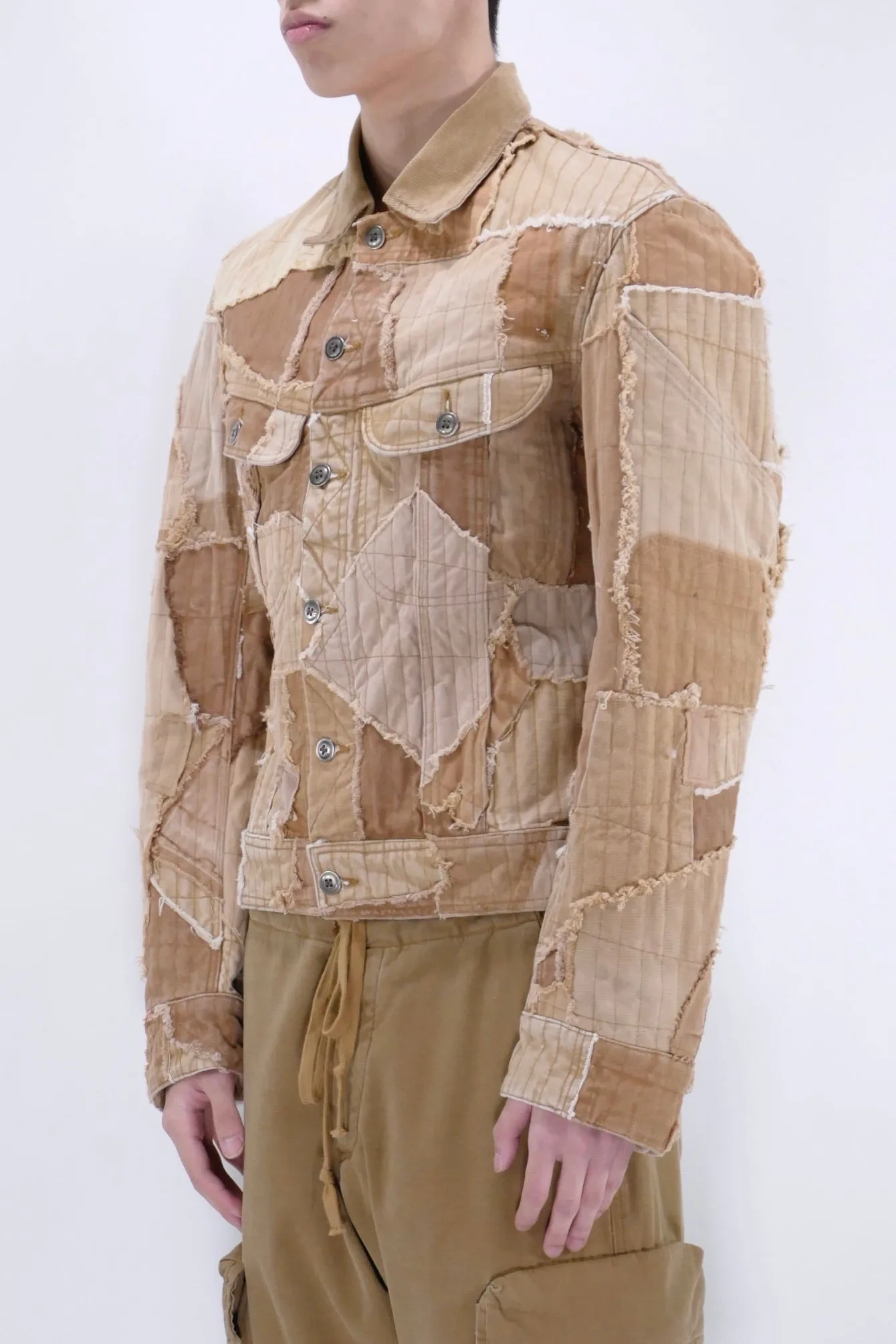 Greg Lauren Work Canvas Stitchwork Jacket - Tan