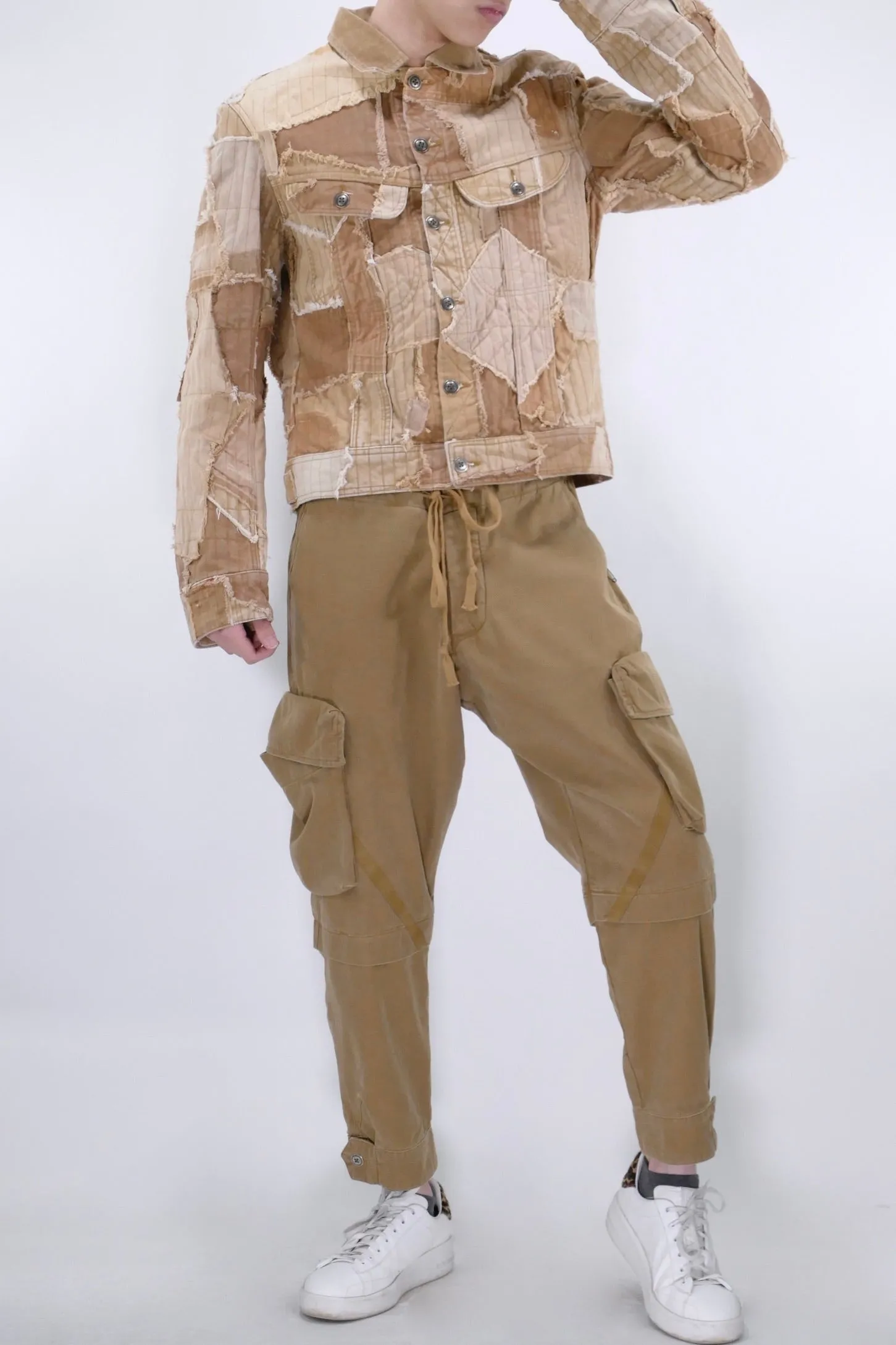 Greg Lauren Work Canvas Stitchwork Jacket - Tan