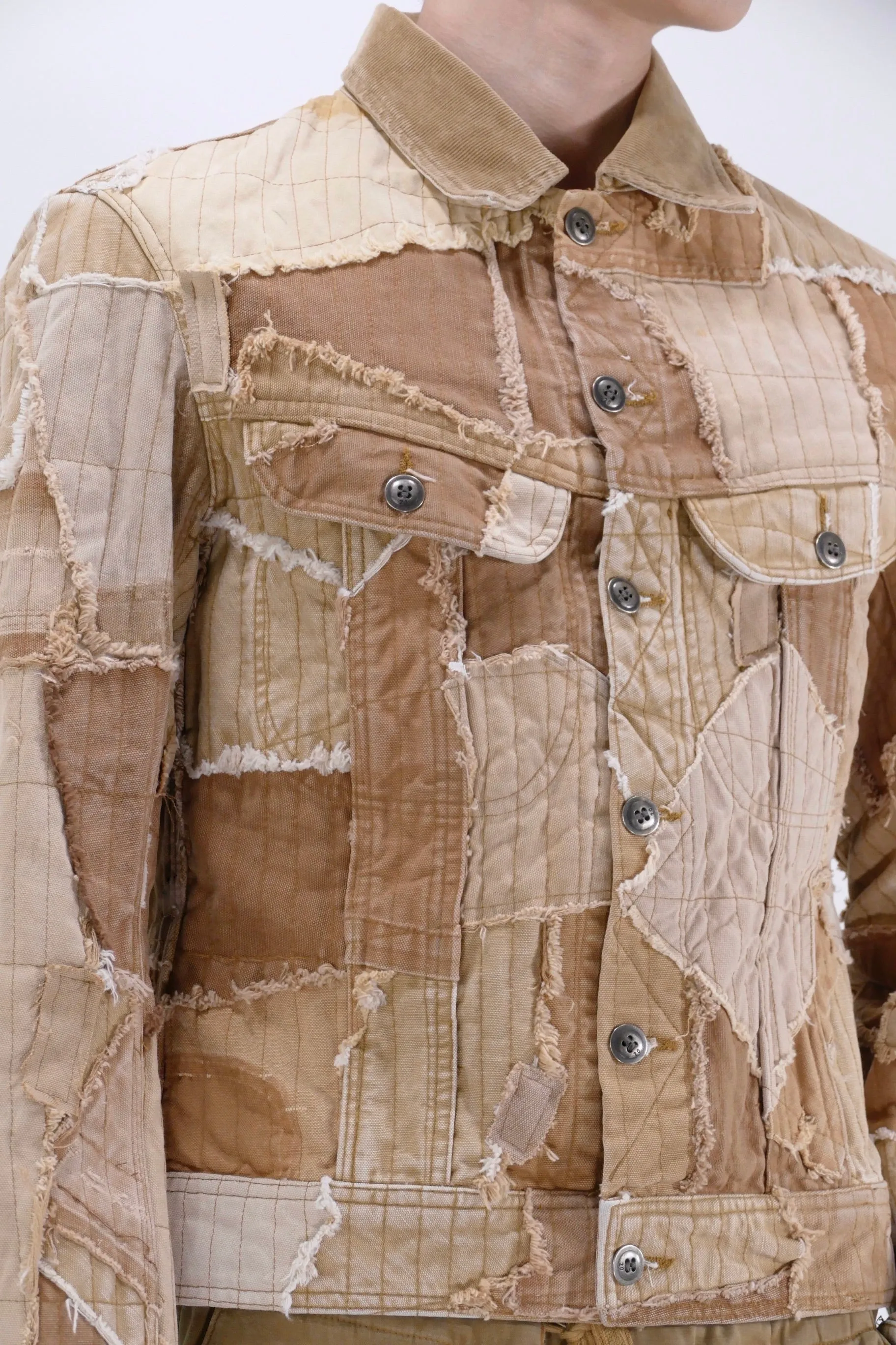 Greg Lauren Work Canvas Stitchwork Jacket - Tan
