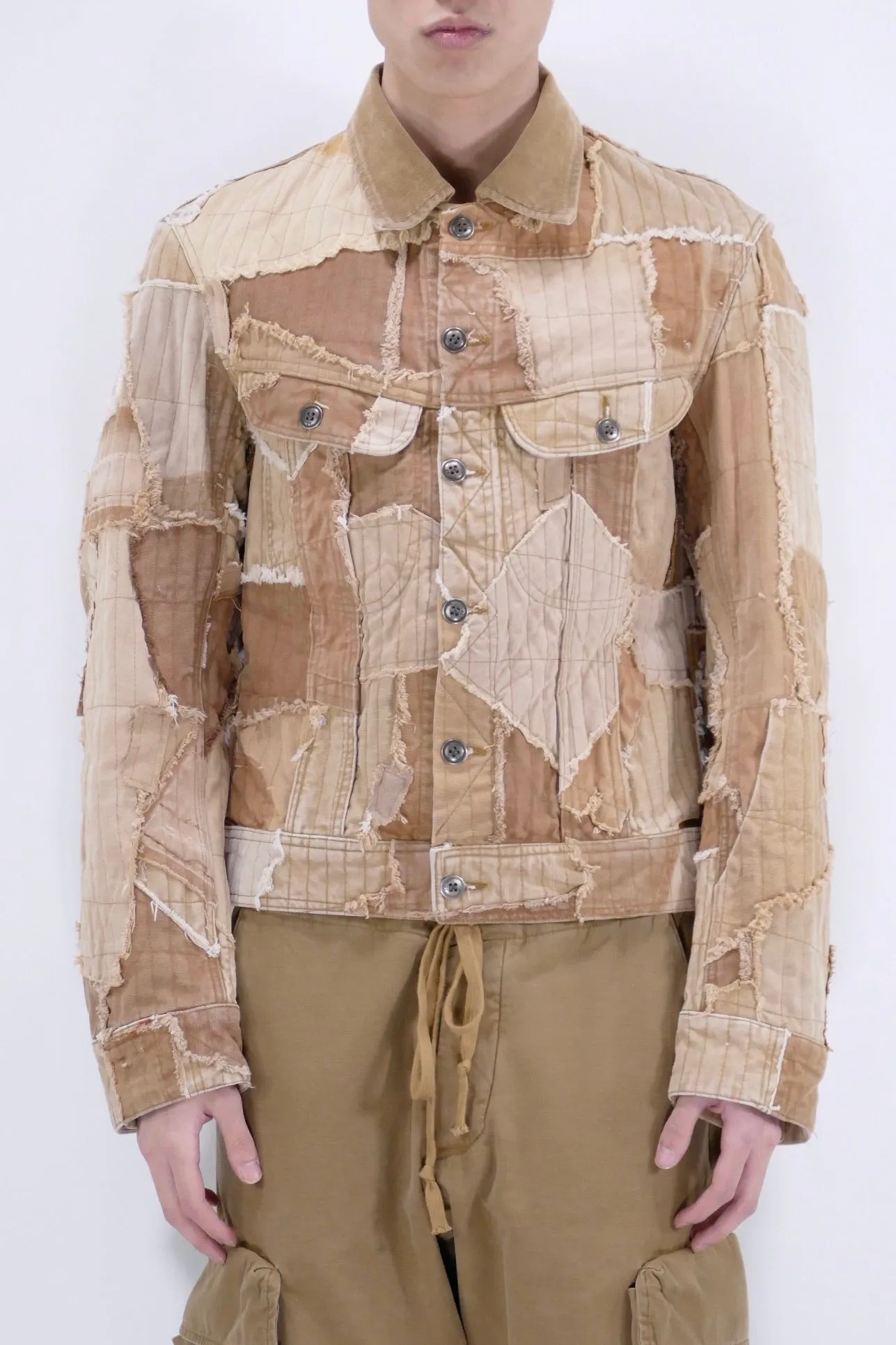Greg Lauren Work Canvas Stitchwork Jacket - Tan