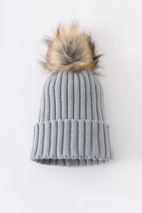 Knit Pom Pom Beanie Kids/Adults | Sage