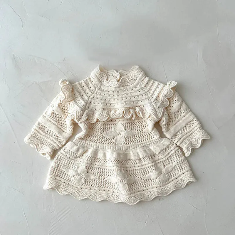 Knitted Baby Girls Suit - 3PCS Outfits Set