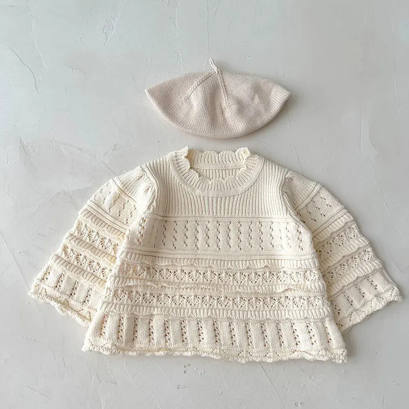 Knitted Baby Girls Suit - 3PCS Outfits Set