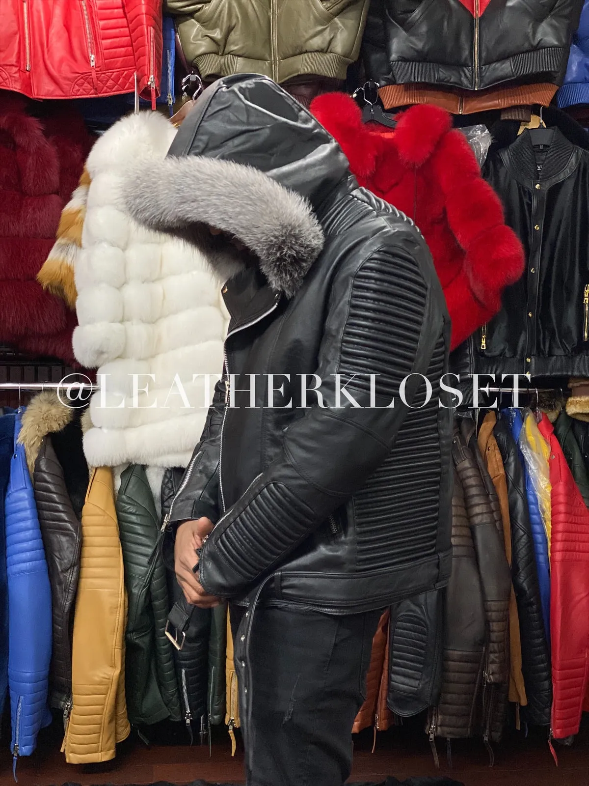 Men's Trey Biker With Fox Fur Hood