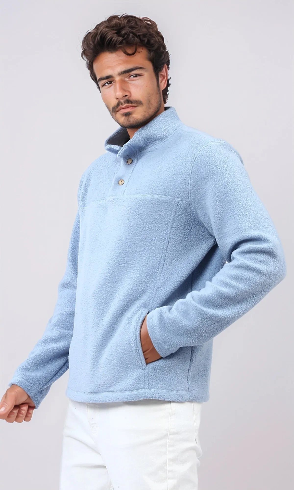 o202895 - Winter Long Sleeves Hoodie Neck - Sky Blue