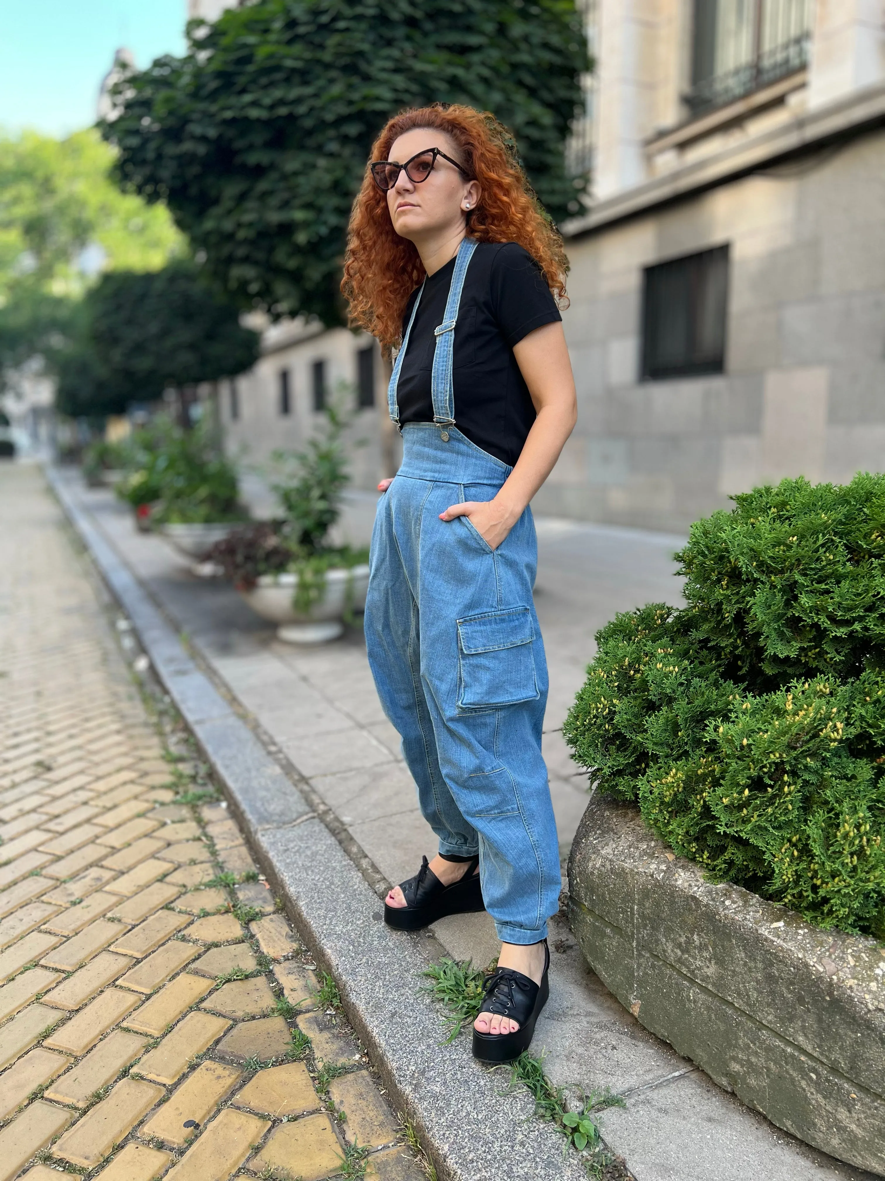Oversized Light Denim Jumpsuit