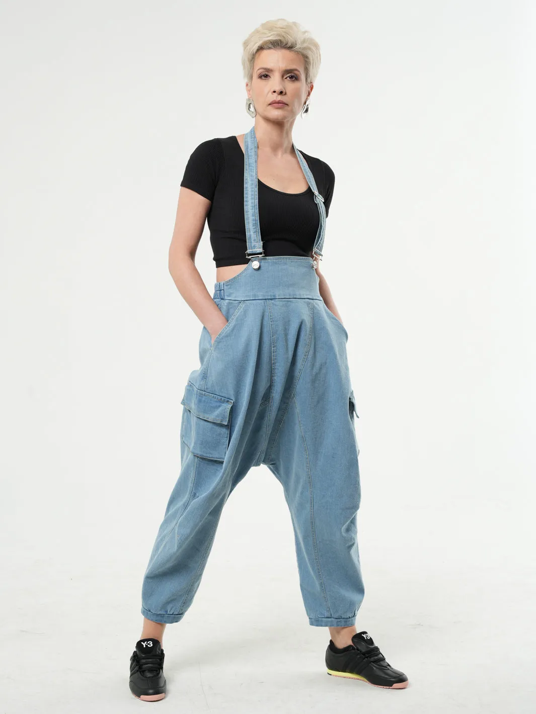 Oversized Light Denim Jumpsuit