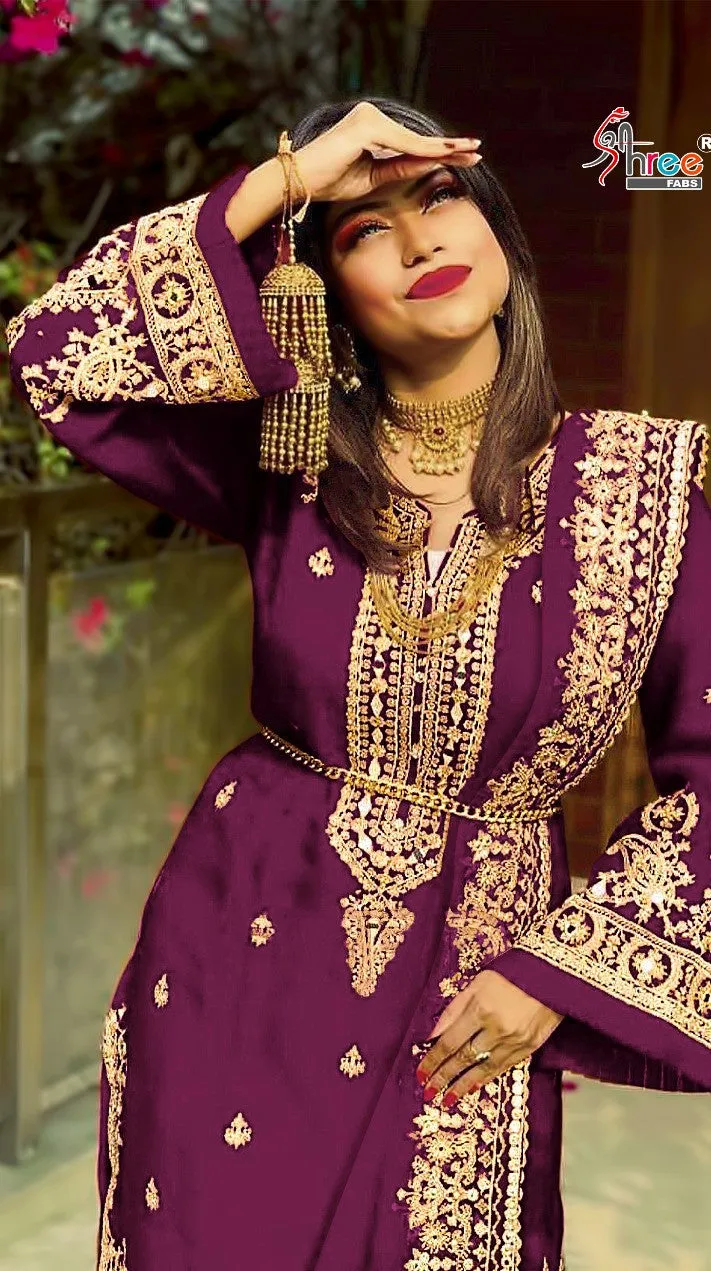 PARTY WEAR DESIGNER SUIT D.NO S-716