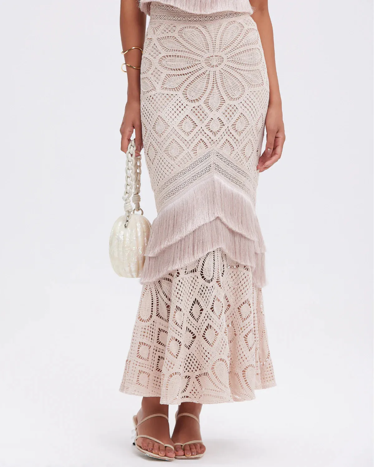 PatBo Flower Crochet Skirt