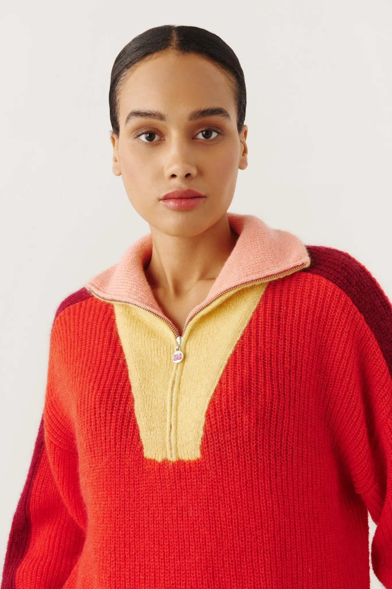 Peony sweater red