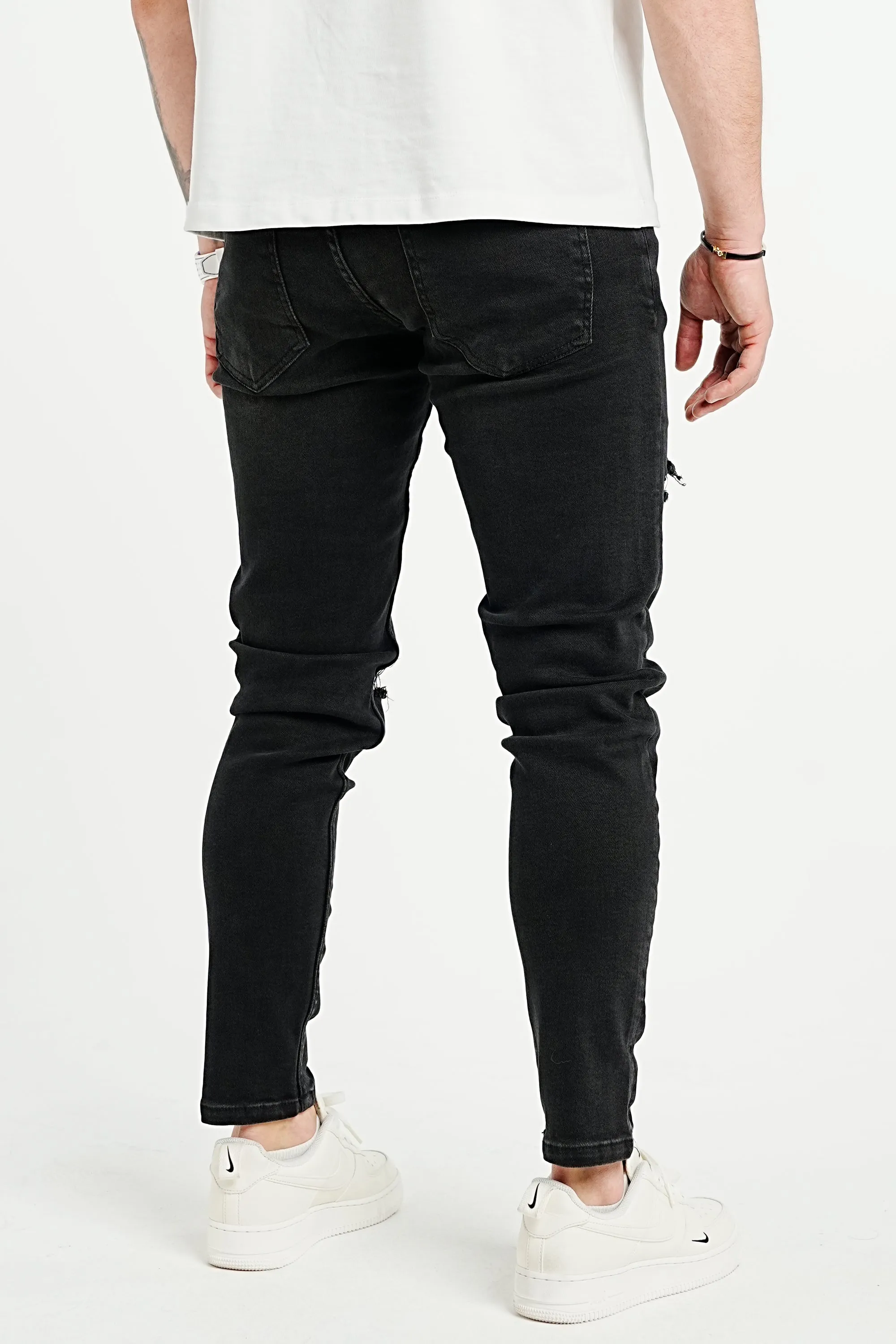 Premium High Stretch Ripped Black Jeans
