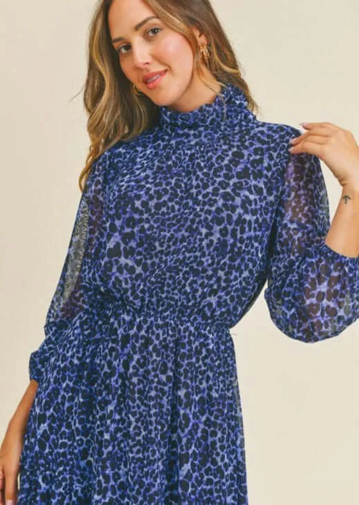 Pretty & Proper Blue Mesh Dress Made in USA