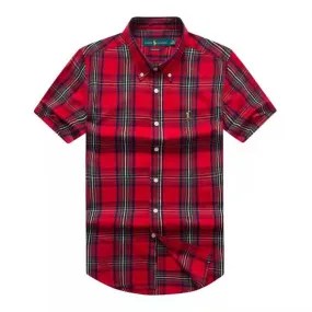 PRL Cotton Red Stripped Designed Short Sleeve