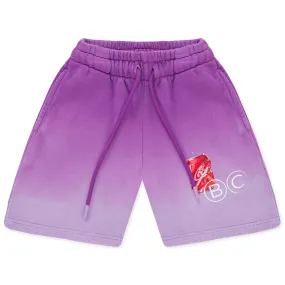 "BAD" Gradient Kids Shorts - Purple