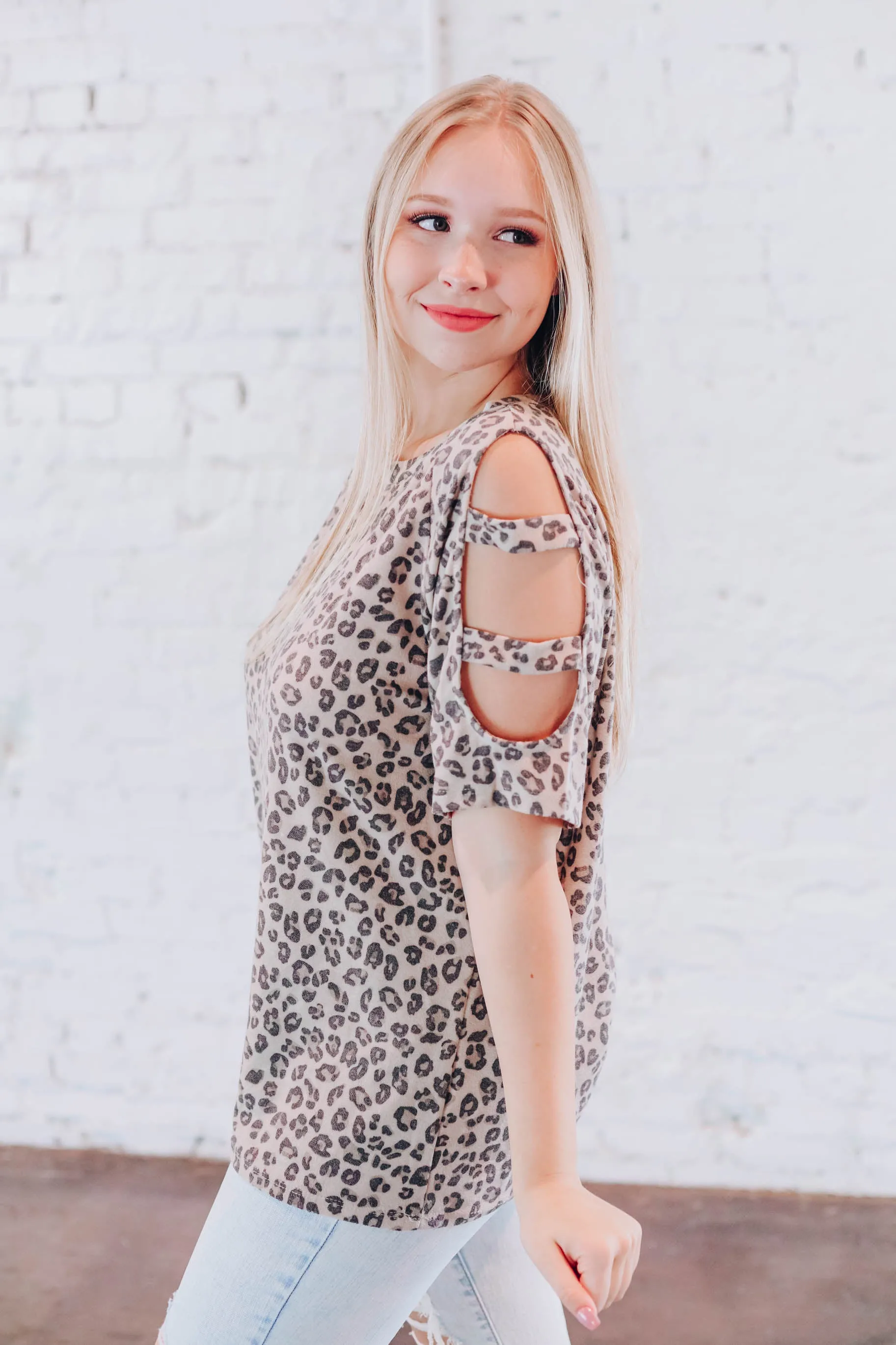 "Rawr" Cold Shoulder Top S-3X